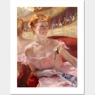 Woman with a Pearl Necklace in a Loge by Mary Cassatt Posters and Art